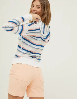 FatFace Coastal Stripe Hoodie Multi Colour Online