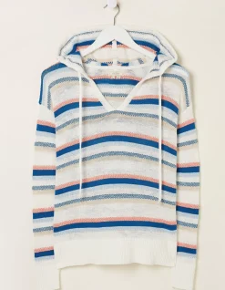 FatFace Coastal Stripe Hoodie Multi Colour Online