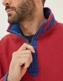FatFace Colour Block Airlie Sweatshirt Bright Red Outlet