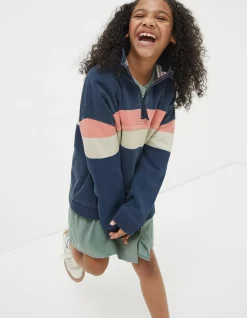 FatFace Colourblock Boxy Airlie Sweatshirt Navy Outlet