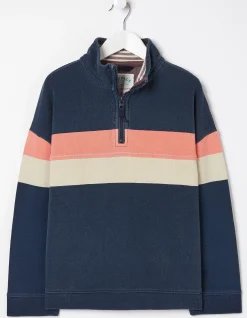 FatFace Colourblock Boxy Airlie Sweatshirt Navy Outlet