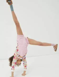 FatFace Coloured Shortie Dungarees Pink Sale