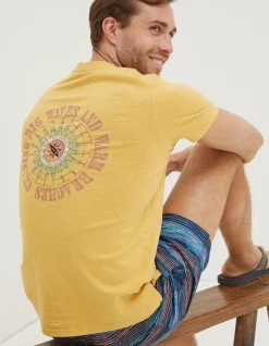 FatFace Compass T-Shirt Washed Yellow Online