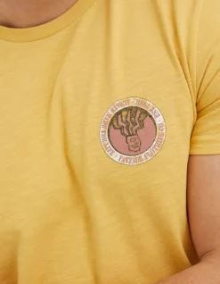 FatFace Compass T-Shirt Washed Yellow Online