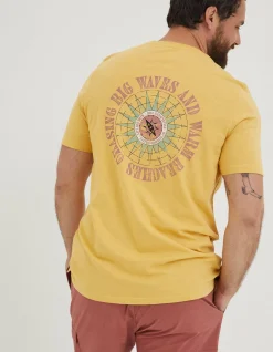 FatFace Compass T-Shirt Washed Yellow Online