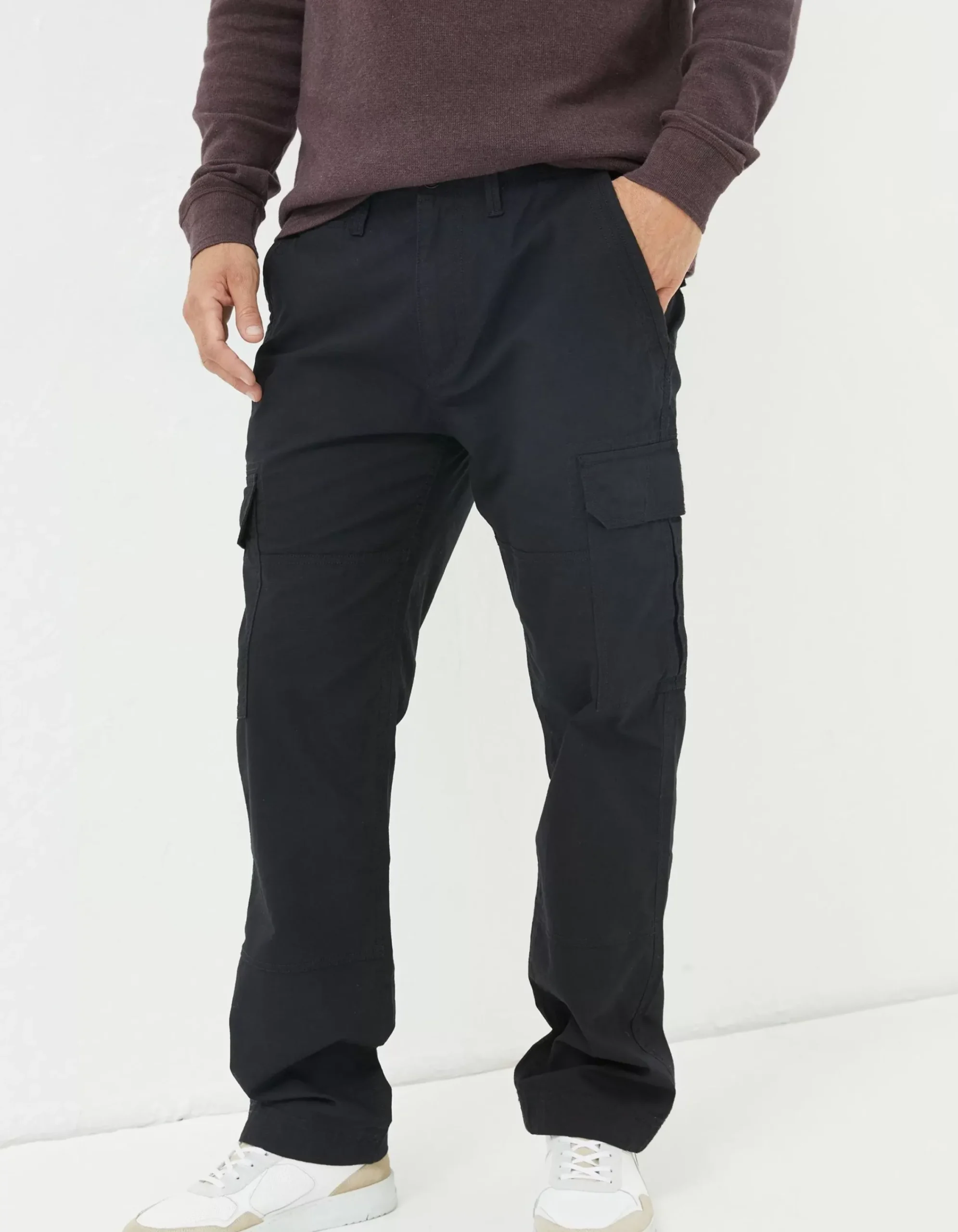 FatFace Corby Ripstop Cargo Trousers Washed Black Discount