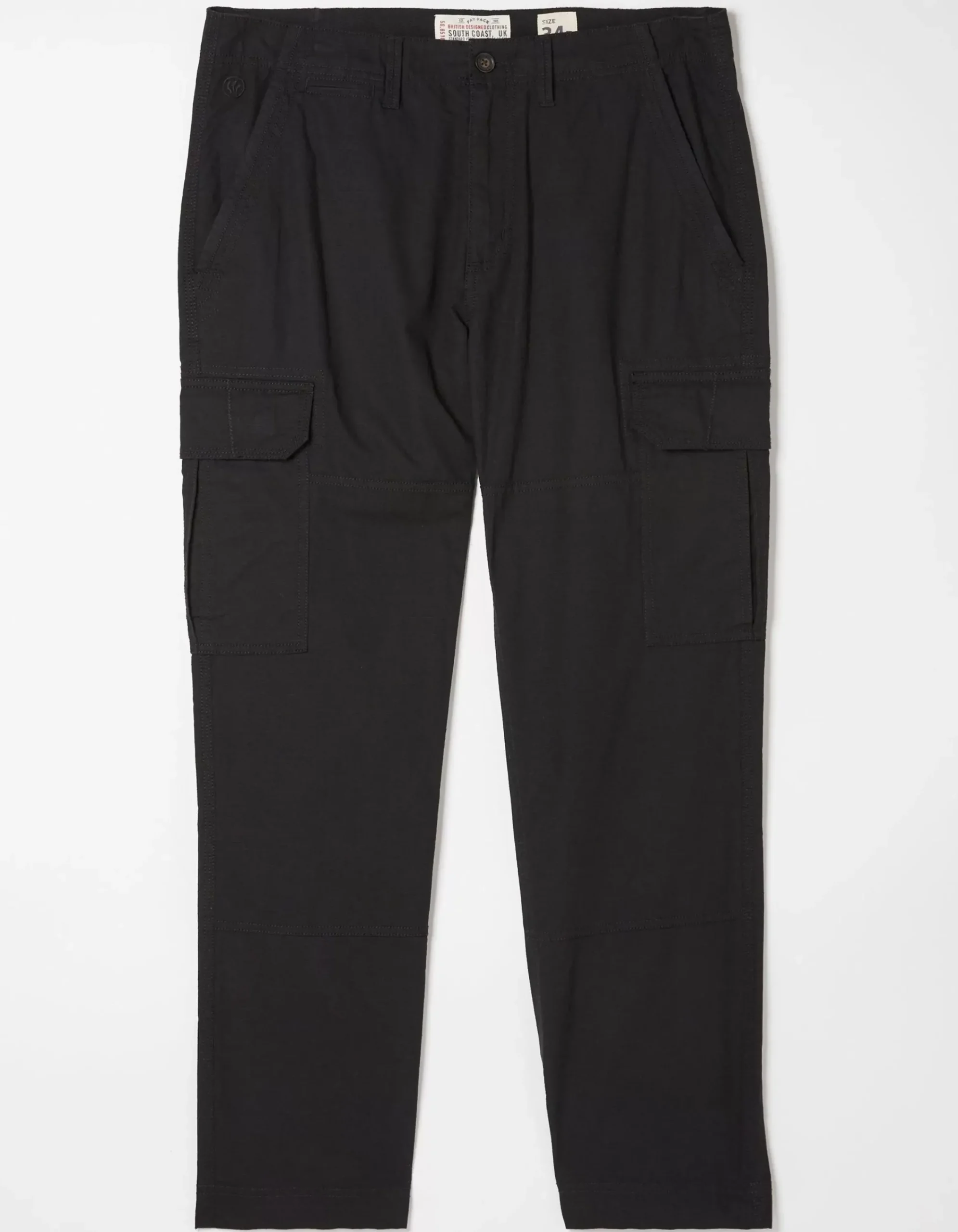FatFace Corby Ripstop Cargo Trousers Washed Black Discount