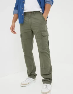 FatFace Corby Straight Cargo Trousers Khaki Green Discount