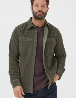 FatFace Cord Utility Shirt Khaki Green Best