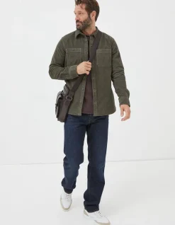 FatFace Cord Utility Shirt Khaki Green Best