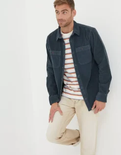 FatFace Cord Utility Shirt Navy Hot