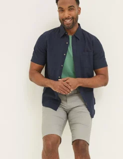 FatFace Cotton Linen Pocket T-Shirt Green Discount