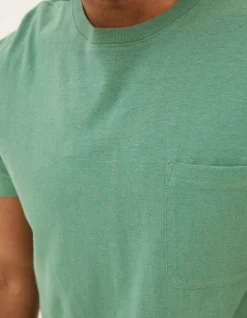 FatFace Cotton Linen Pocket T-Shirt Green Discount