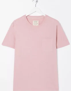 FatFace Cotton Linen Pocket T-Shirt Pink New
