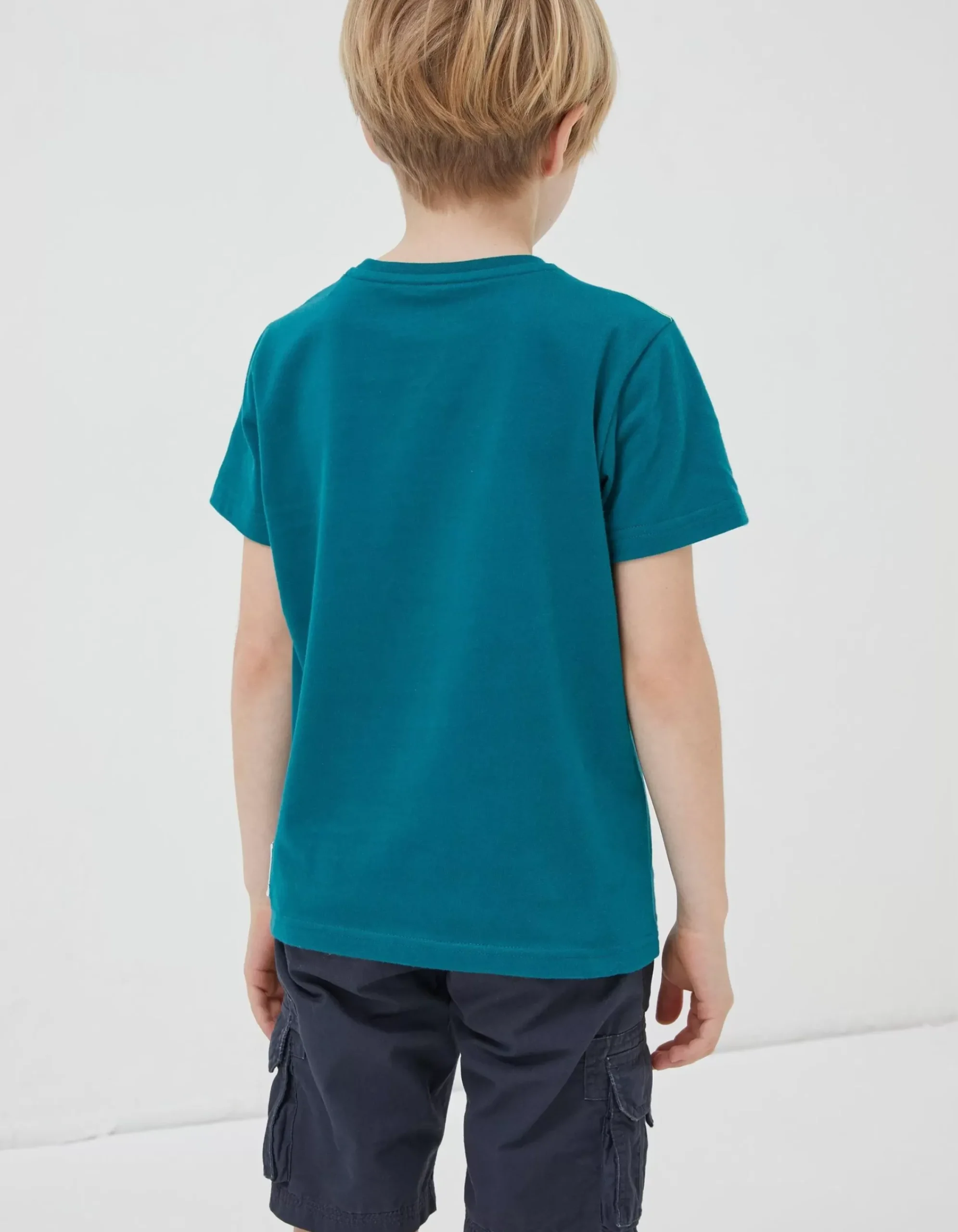 FatFace Crocodile Info Jersey T Shirt Teal Green Sale