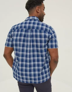 FatFace Crowford Check Shirt Navy Online