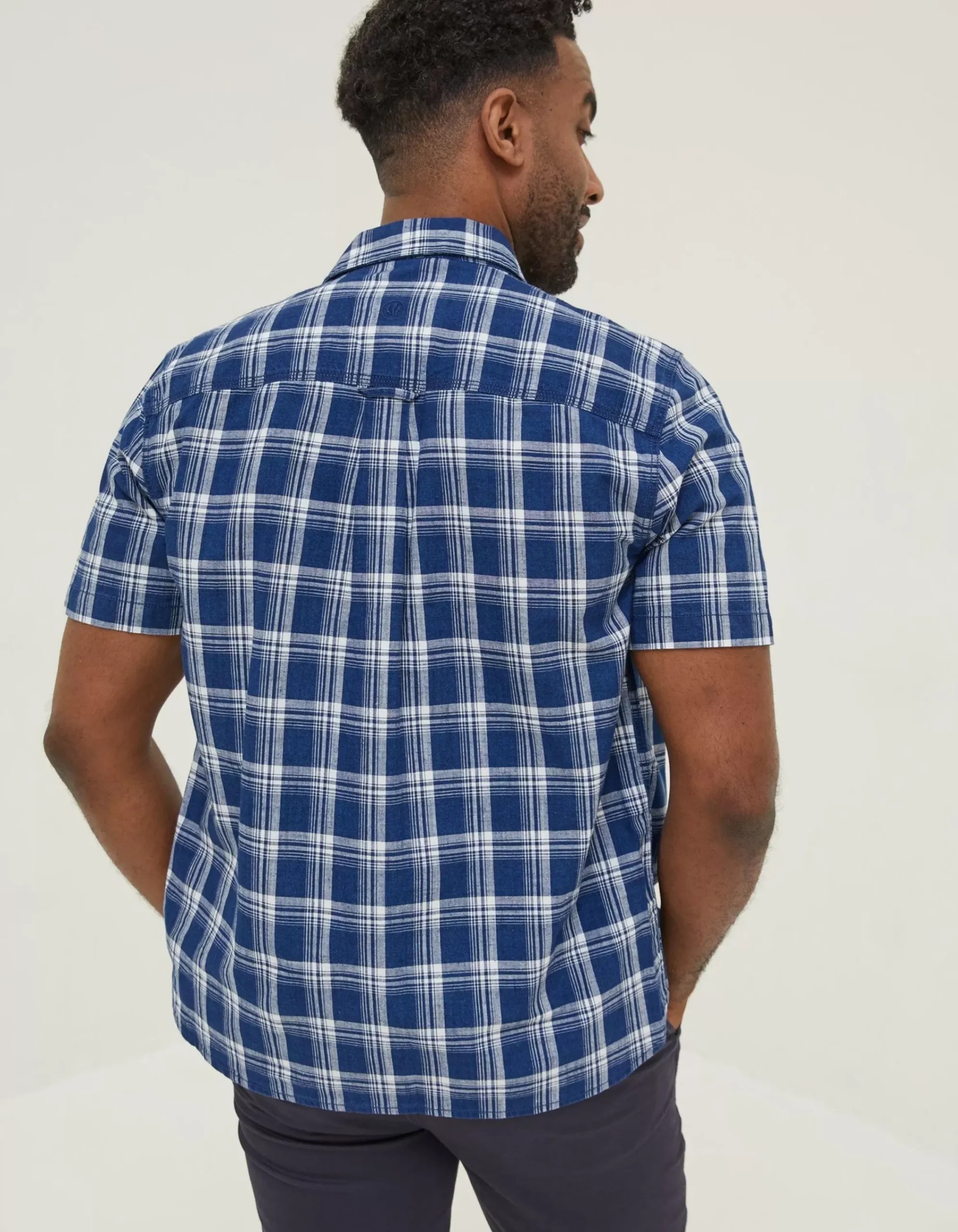 FatFace Crowford Check Shirt Navy Online