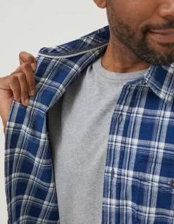 FatFace Crowford Check Shirt Navy Online
