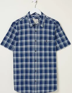 FatFace Crowford Check Shirt Navy Online