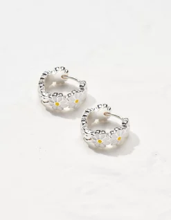 FatFace Daisy Hoops Silver Discount