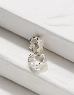 FatFace Daisy Hoops Silver Discount