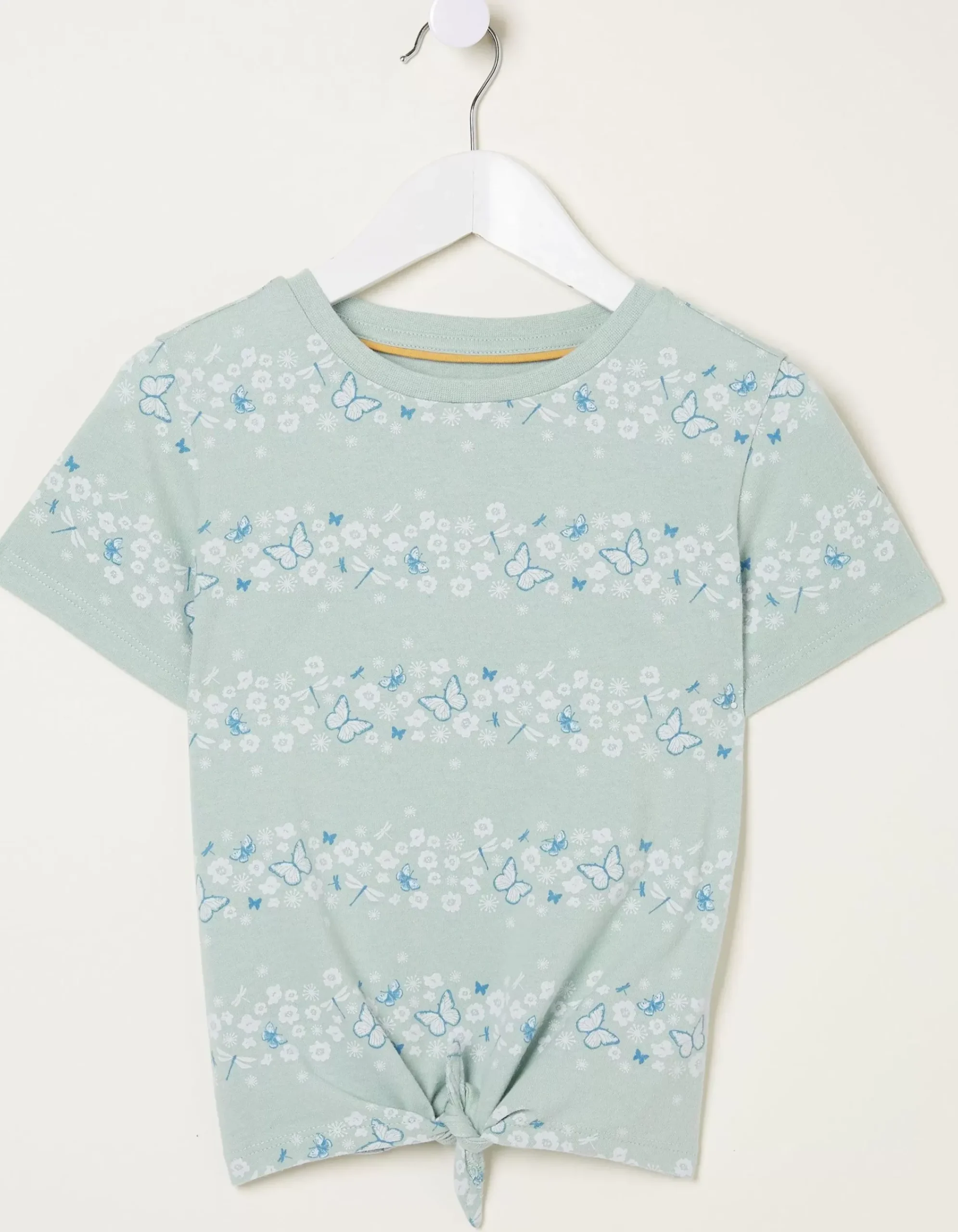 FatFace Daisy Knot Front T-Shirt Sage Green Best