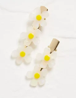 FatFace Daisy Slides White New