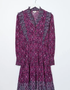 FatFace Darcey Ikat Geo Dress Bright Pnk