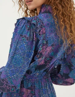 FatFace Darcey Mosaic Geo Dress Navy Best