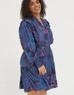 FatFace Darcey Mosaic Geo Dress Navy Best