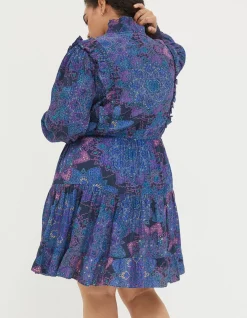 FatFace Darcey Mosaic Geo Dress Navy Best
