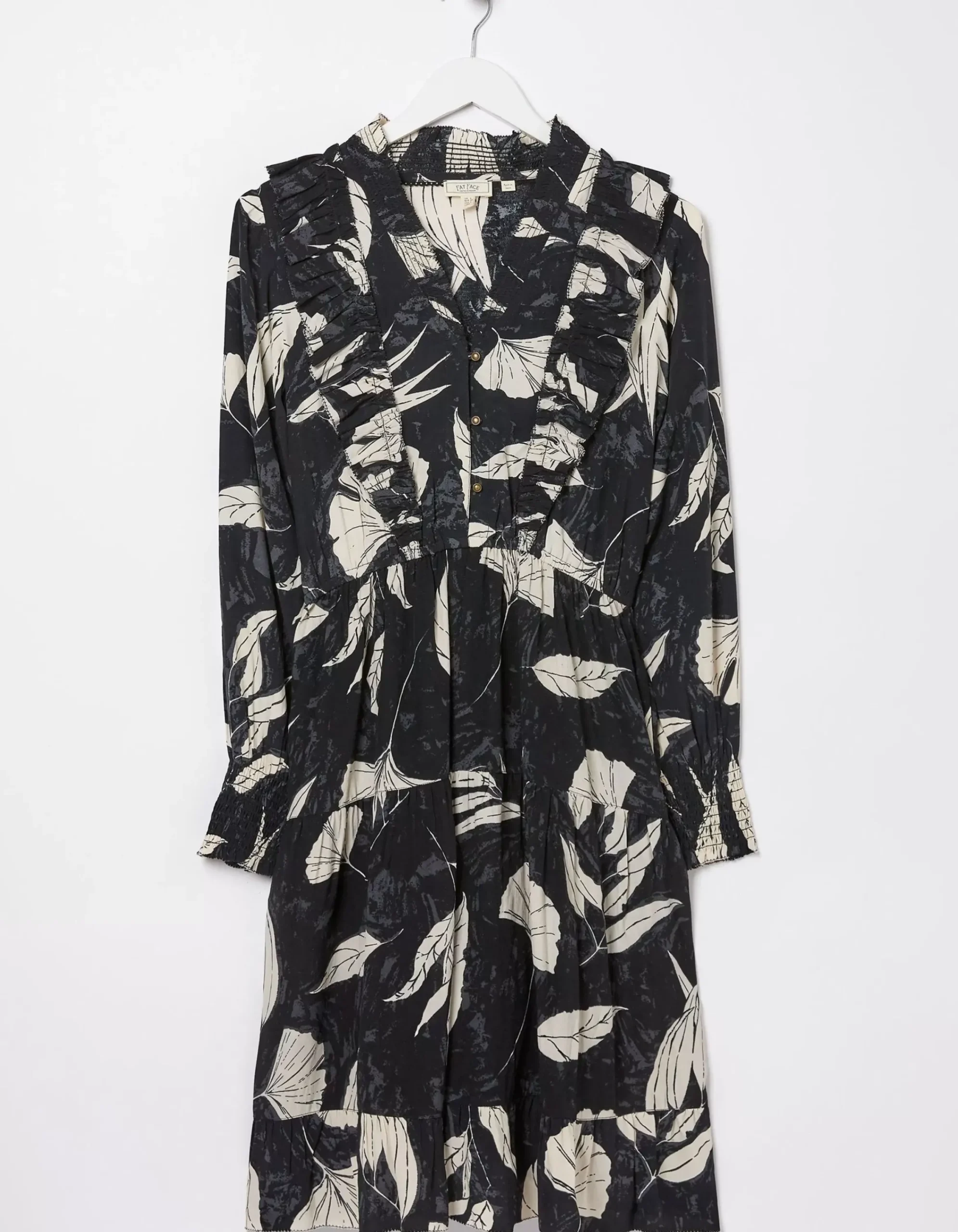 FatFace Darcey Twilight Leaves Dress Black Clearance