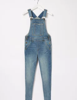 FatFace Darcy Skinny Denim Dungarees Denim Blue Clearance