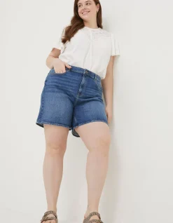 FatFace Darley Denim Shorts Mid Blue Outlet