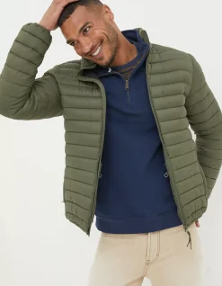 FatFace Dartmouth Puffer Jacket Khaki Green Clearance