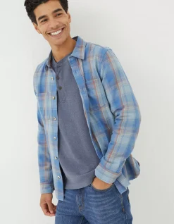 FatFace Davington Check Shirt Washed Blue Discount