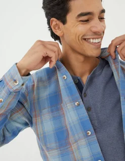 FatFace Davington Check Shirt Washed Blue Discount