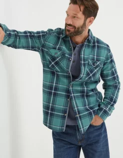 FatFace Dawley Check Shirt Teal Green Online
