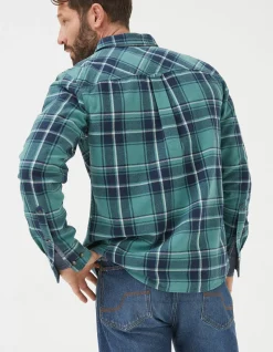 FatFace Dawley Check Shirt Teal Green Online