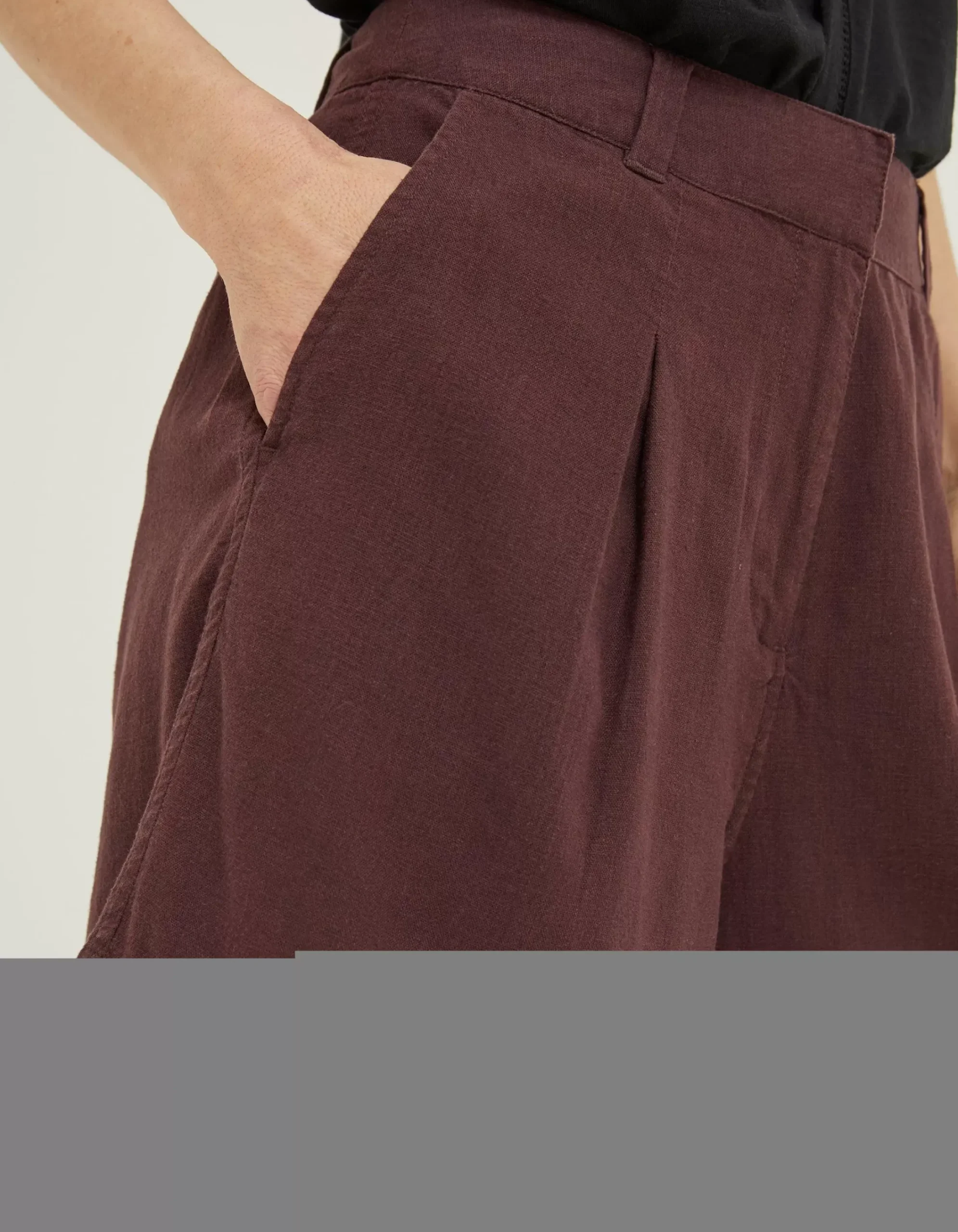 FatFace Deal A Line Linen Blend Short Dark Brown