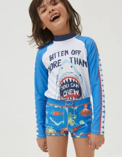 FatFace Deep Sea Swim Shorts Light Blue New