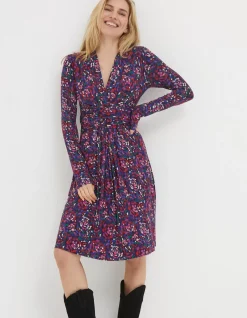 FatFace Delphine Abstract Jersey Dress Purple Online