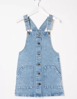 FatFace Denim Pinafore Dress Denim Blue Best