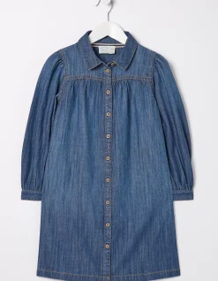 FatFace Denim Shirt Dress Denim Blue