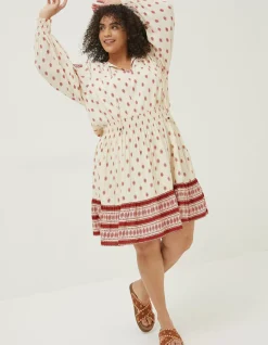 FatFace Devin Bandana Dress Ivory Online