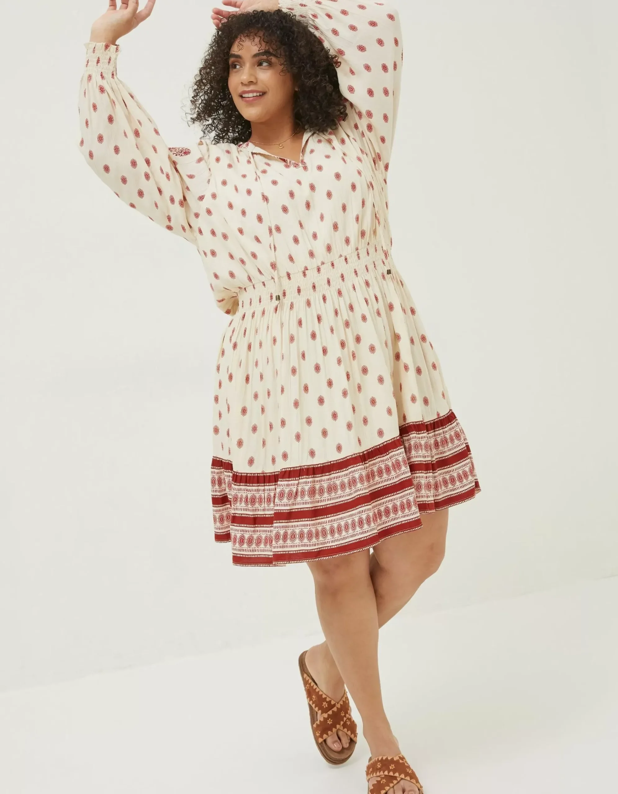 FatFace Devin Bandana Dress Ivory Online