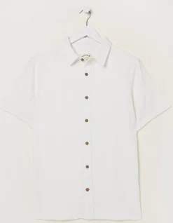 FatFace Dimson Textured Shirt Off White