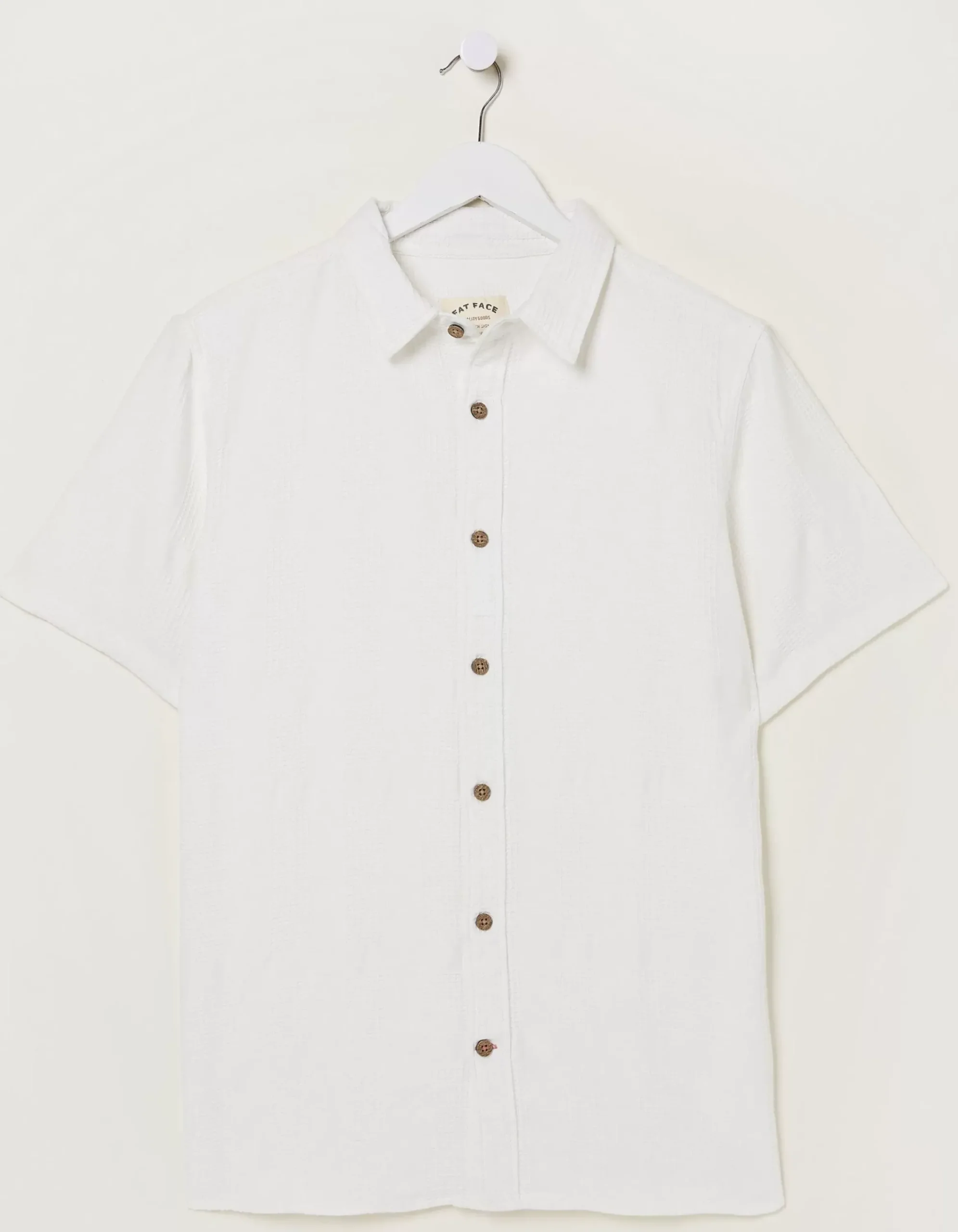 FatFace Dimson Textured Shirt Off White