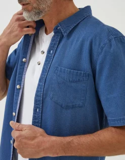 FatFace Dobby Shirt Blue Best