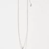 FatFace Double Heart Necklace Silver Sale